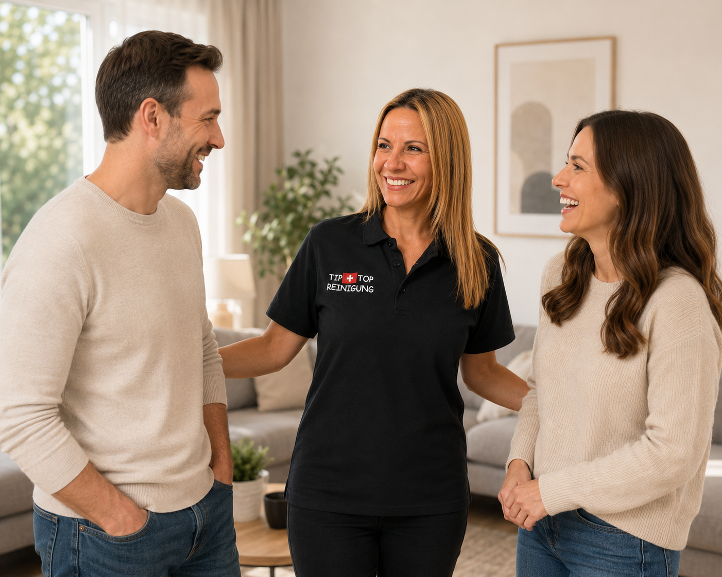 Jacqueline Wehrli mit zufriedenen Kunden